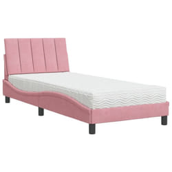 Lit Avec Matelas Hanko Rose 80x200 Cm Velours Vidaxl