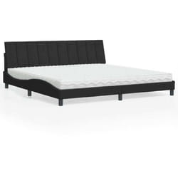 Vidaxl - Lit Avec Matelas Noir 200x200 Cm Velours