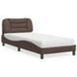 vidaXL Lit avec matelas marron 80x200 cm similicuir - 80 x 200 cm