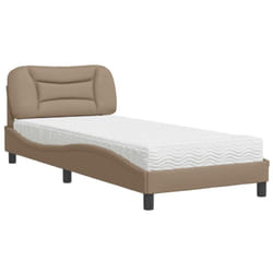 vidaXL Lit avec matelas cappuccino 80x200 cm similicuir - 80 x 200 cm