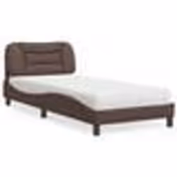 vidaXL Lit avec matelas marron 90x200 cm similicuir - 90 x 200 cm