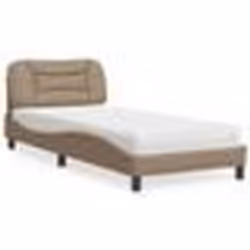 vidaXL Lit avec matelas cappuccino 90x200 cm similicuir - 90 x 200 cm