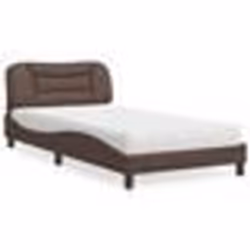 vidaXL Lit avec matelas marron 100x200 cm similicuir - 100 x 200 cm