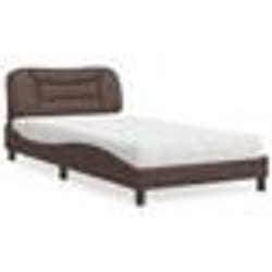 vidaXL Lit avec matelas marron 100x200 cm similicuir - 100 x 200 cm