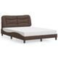 vidaXL Lit avec matelas marron 120x200 cm similicuir - 120 x 200 cm