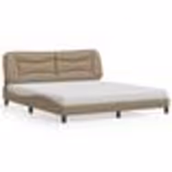 vidaXL Lit avec matelas cappuccino 180x200 cm similicuir - 180 x 200 cm