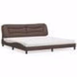 vidaXL Lit avec matelas marron 200x200 cm similicuir - 200 x 200 cm