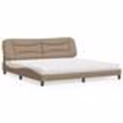 vidaXL Lit avec matelas cappuccino 200x200 cm similicuir - 200 x 200 cm