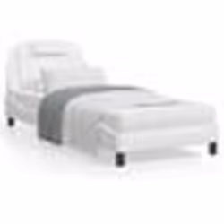vidaXL Lit avec matelas blanc 90x200 cm similicuir - 90 x 200 cm