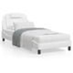 vidaXL Lit avec matelas blanc 90x200 cm similicuir - 90 x 200 cm