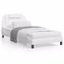 vidaXL Lit avec matelas blanc 100x200 cm similicuir - 100 x 200 cm