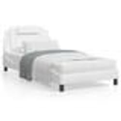 vidaXL Lit avec matelas blanc 100x200 cm similicuir - 100 x 200 cm