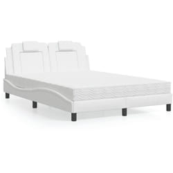vidaXL Lit avec matelas blanc 120x200 cm similicuir