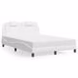 vidaXL Lit avec matelas blanc 140x190 cm similicuir - 140 x 190 cm