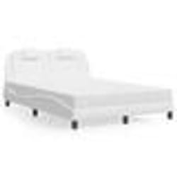vidaXL Lit avec matelas blanc 140x200 cm similicuir - 140 x 200 cm
