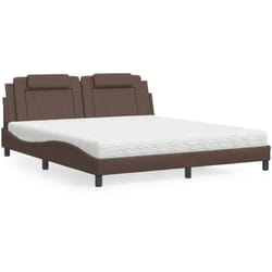 Vidaxl - Lit avec matelas marron 180x200 cm similicuir