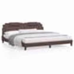 vidaXL Lit avec matelas marron 200x200 cm similicuir - 200 x 200 cm