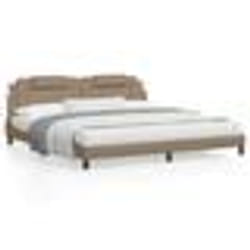 vidaXL Lit avec matelas cappuccino 200x200 cm similicuir - 200 x 200 cm
