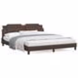 vidaXL Lit avec matelas marron 180x200 cm similicuir - 180 x 200 cm