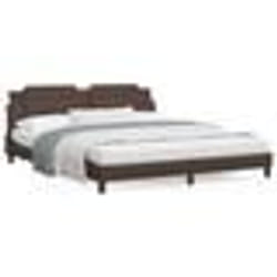 vidaXL Lit avec matelas marron 180x200 cm similicuir - 180 x 200 cm