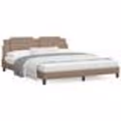 vidaXL Lit avec matelas cappuccino 180x200 cm similicuir - 180 x 200 cm