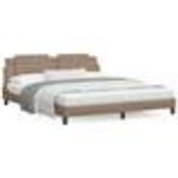 vidaXL Lit avec matelas cappuccino 180x200 cm similicuir - 180 x 200 cm