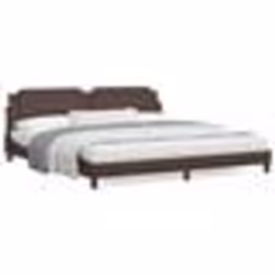 vidaXL Lit avec matelas marron 200x200 cm similicuir - 200 x 200 cm