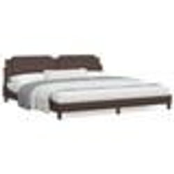 vidaXL Lit avec matelas marron 200x200 cm similicuir - 200 x 200 cm