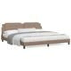vidaXL Lit avec matelas cappuccino 200x200 cm similicuir - 200 x 200 cm