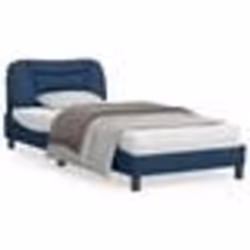 vidaXL Cadre de lit avec LED sans matelas bleu 90x190 cm tissu - 90 x 190 cm