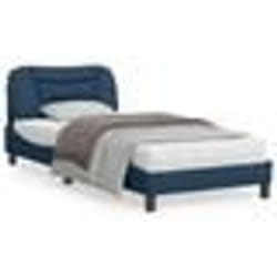 vidaXL Cadre de lit avec LED sans matelas bleu 90x190 cm tissu - 90 x 190 cm
