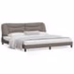 vidaXL Cadre de lit avec LED sans matelas taupe 200x200 cm tissu - 200 x 200 cm