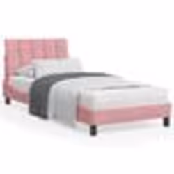 vidaXL Cadre de Lit avec Lumières LED Lit Rembourré avec Sommier à Lattes Lit Simple Lit Adulte Moderne Rose 80x200 cm 321375 ...