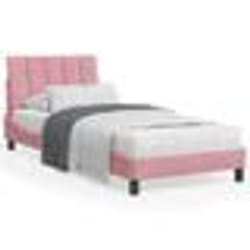 vidaXL Cadre de Lit avec Lumières LED Lit Rembourré avec Sommier à Lattes Lit Simple Lit Adulte Moderne Rose 80x200 cm 3213750