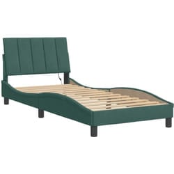 Vidaxl - Cadre de lit avec led sans matelas vert foncé 90x190 cm velours