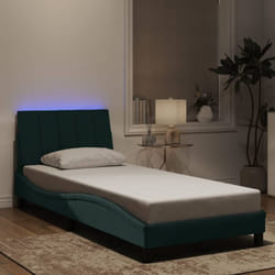 Vidaxl - Cadre de lit avec led sans matelas vert foncé 90x200 cm velours
