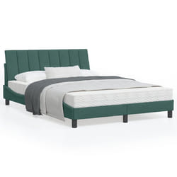 vidaXL Cadre de lit avec LED sans matelas vert foncé 120x200cm velours - 120 x 200 cm