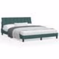 vidaXL Cadre de lit avec lumières LED vert foncé 160x200 cm velours - 160 x 200 cm