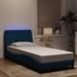 vidaXL Cadre de lit avec LED sans matelas bleu 90x190 cm velours - 90 x 190 cm