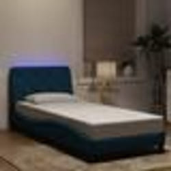 vidaXL Cadre de lit avec LED sans matelas bleu 90x190 cm velours - 90 x 190 cm