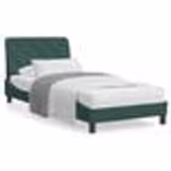 vidaXL Cadre de lit avec LED sans matelas vert foncé 90x200 cm velours - 90 x 200 cm