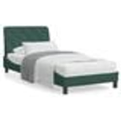 vidaXL Cadre de lit avec LED sans matelas vert foncé 90x200 cm velours - 90 x 200 cm