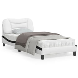 vidaXL Cadre de lit avec LED sans matelas blanc et noir 80x200 cm - 80 x 200 cm