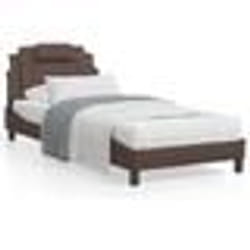 vidaXL Cadre de lit avec LED sans matelas marron 80x200 cm - 80 x 200 cm