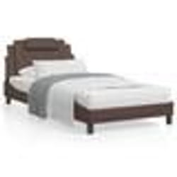 vidaXL Cadre de lit avec LED sans matelas marron 100x200 cm - 100 x 200 cm
