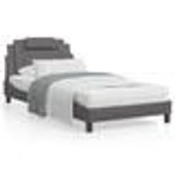 vidaXL Cadre de lit avec LED sans matelas gris 100x200 cm - 100 x 200 cm