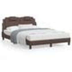 vidaXL Cadre de lit avec LED sans matelas marron 120x200 cm - 120 x 200 cm