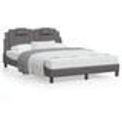 vidaXL Cadre de lit avec LED sans matelas gris 120x200 cm - 120 x 200 cm