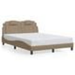vidaXL Cadre de lit avec LED sans matelas cappuccino 140x190 cm - 140 x 190 cm