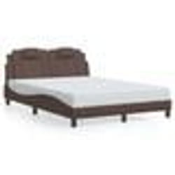 vidaXL Cadre de lit avec LED sans matelas marron 140x200 cm - 140 x 200 cm